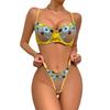 "Sexy Embroidered Mesh & Satin Two-Piece Lingerie Set"