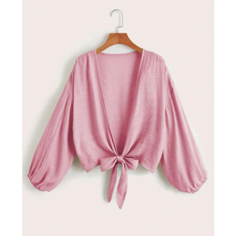 Beach Cover-up, Solid-color Bikini-style Beach Shirt