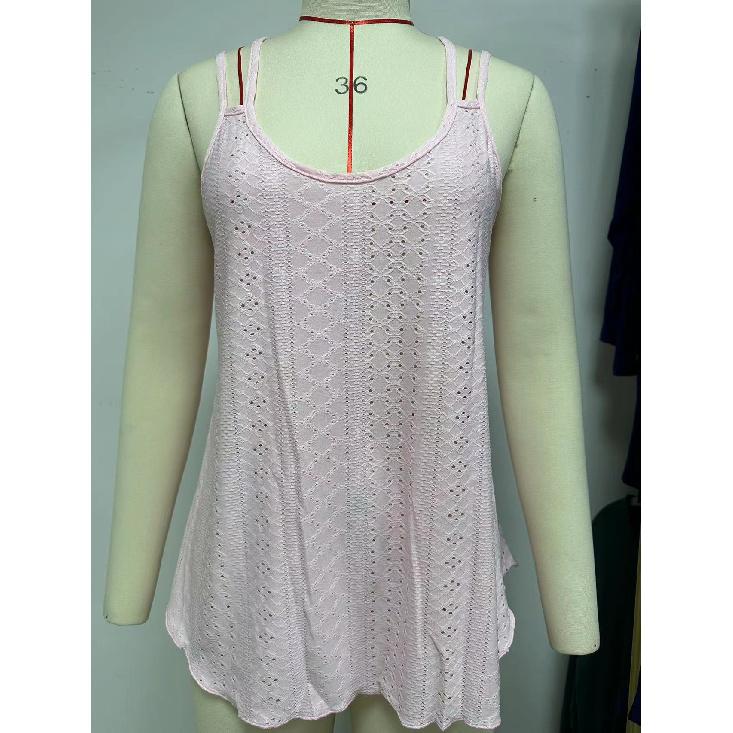 2025 European Trend Pure Color Round Neck Women's Vest Top