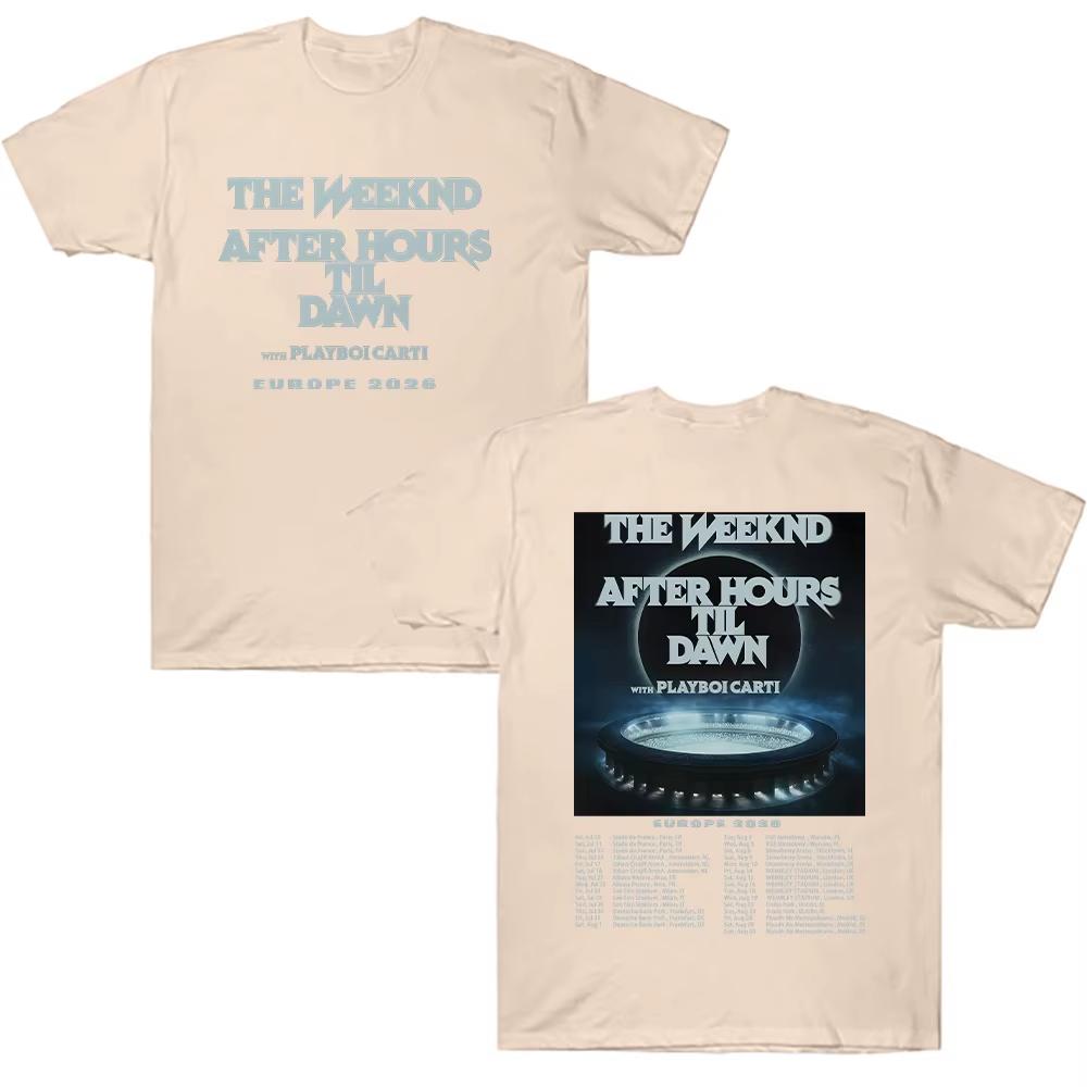 The Weeknd After Hours Til Dawn Europe 2026 Tees Graphic T Shirts Women Men Hip Hop Tshirt Trendy Style Clothes Cotton Tshirts