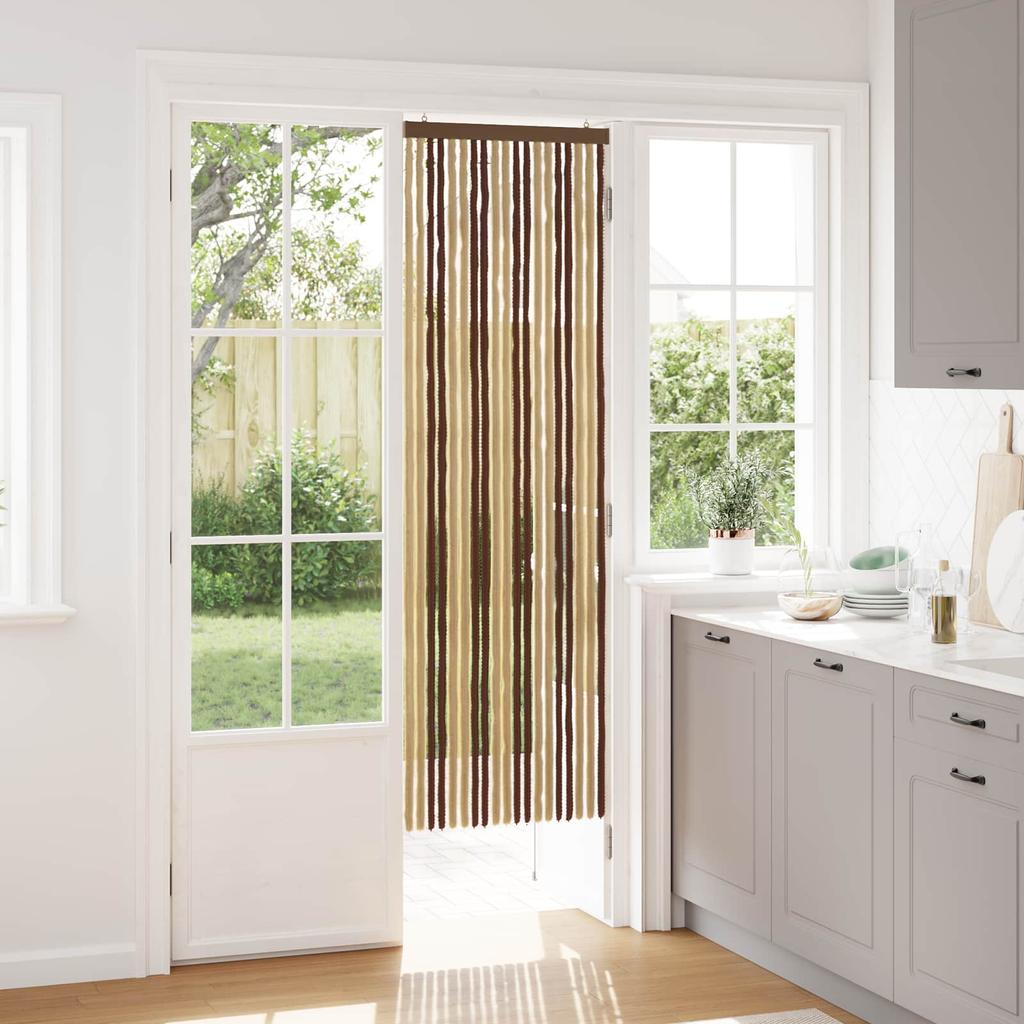 Insect Protection Curtain Chenille Brown and Beige 56 X 185 Cm