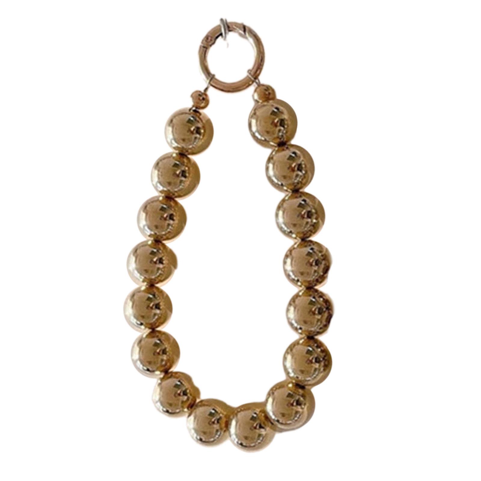 

Модный кулон для телефона, круглый бисерный брелок для мобильного телефона, стильный и портативный брелок, элегантный аксессуар для сумки золотой