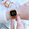 Electronic LED Display Watch: Battery Operated, Touchscreen, Square Steel Band - Perfect for Men, Women, and Students