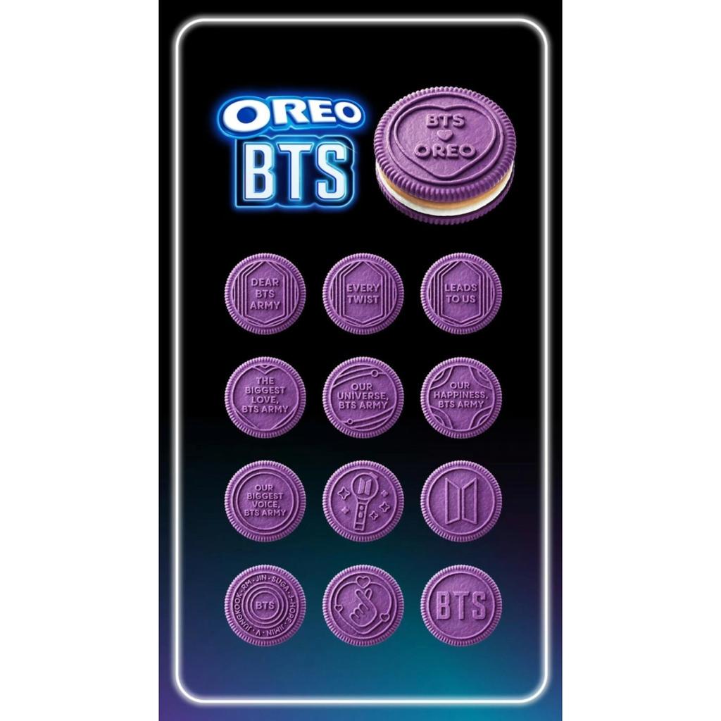 Hotteok Edição Limitada BTS x Oreo (Panqueca Doce Coreana) Conjunto de Presente com 3 Tipos de Manga para Copo Flavor Cookie + BTS V