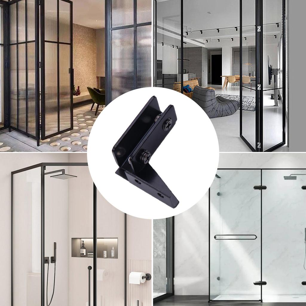 2pcs Non-Perforated Glass Door Hinges Display Cabinet Hinge,Wine Cabinet Rotating Shaft Glass Clip,Furniture Door Hinge Hardware