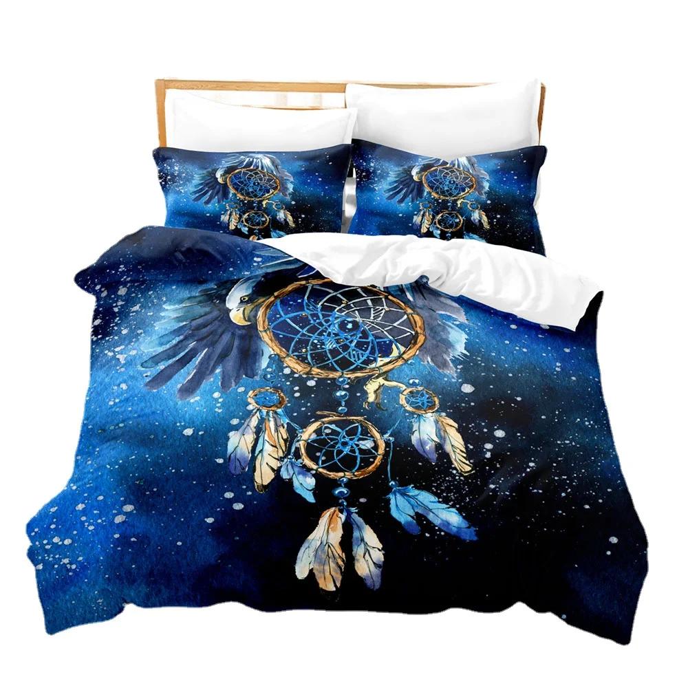 Boho Purple Cover Cover Sets Bedding Print Dream Catcher /Pumo Bohemians Bed Cover Set Full Queen King Size Bed Linens 228x228