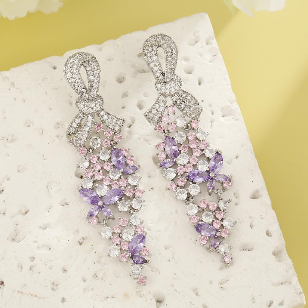 Geometric Copper Drop Earrings For Women Elegant Evening Party Jewelry