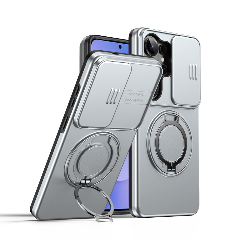 Armor Magnetic Case For Samsung Galaxy S26 S25 S24 Plus S23 Ultra A57 A37 A27 A17 A07 A56 Slide Camera Protect Ring Holder Cover