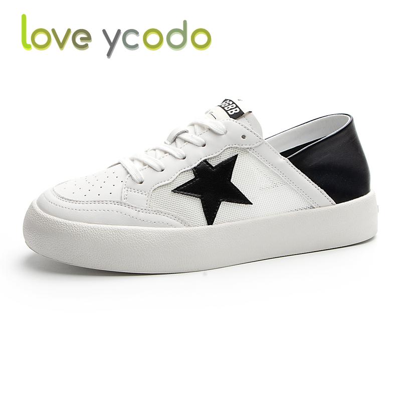 love ycodo Brand Women and Girls Students Natural Leather Fashion Comfortable Loafers a Combination of Slipper and Loafer
