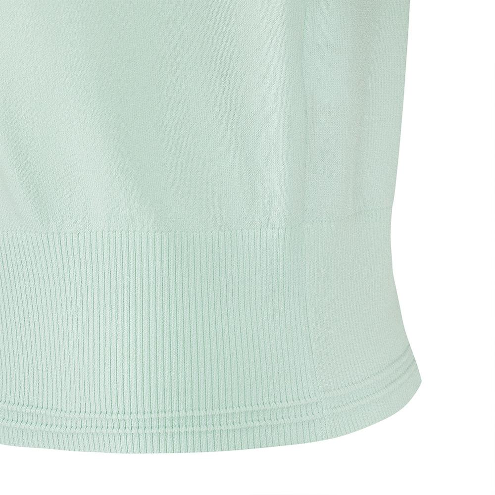 MALBON GOLF Scalloped Knit Short Sleeve Polo Sweater Light Mint (Woman)