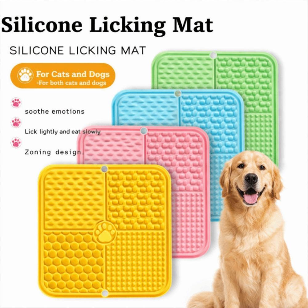 Silicone Material Pet Lick Mat Suction Cup Slow Feeder New Silicone Mat  Food Training