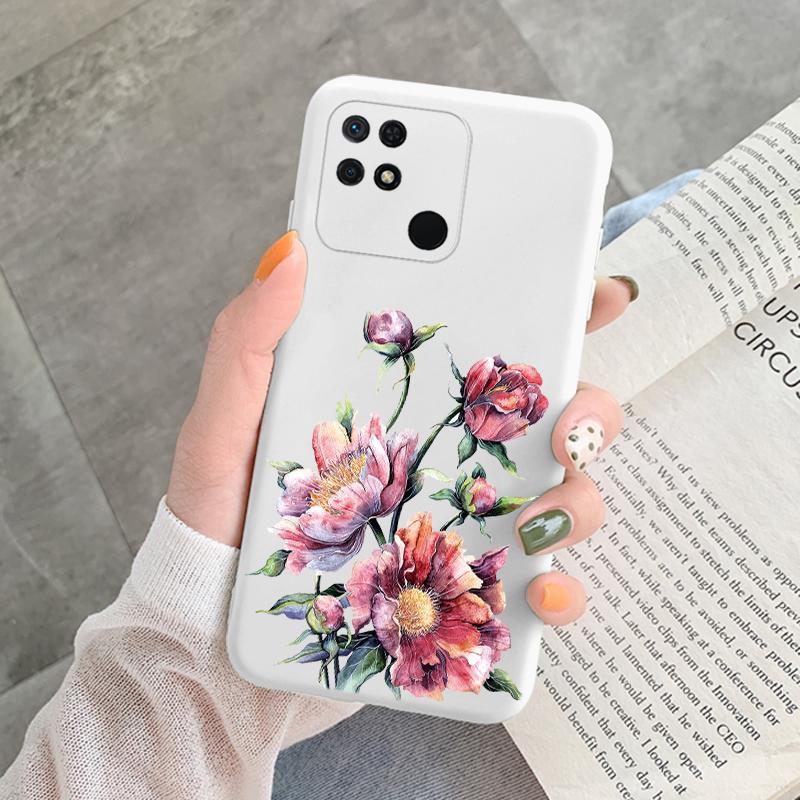 Für Redmi 10C 10 C 10A Hülle Funda Vintage Blumen Blätter Schutzhülle Weiche Capa Für Xiaomi Redmi 10C 13C 14C Bumper Case