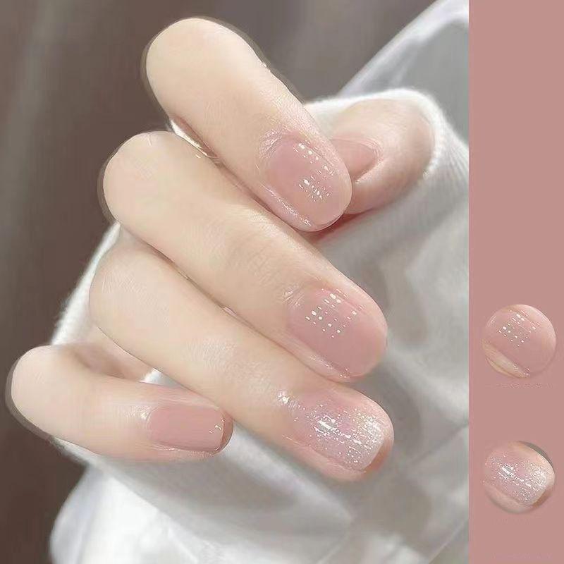 Peelable Odorless Water-based Nail Polish - Quick-drying, No-bake, Ice-clear Solid Nude Color for Students