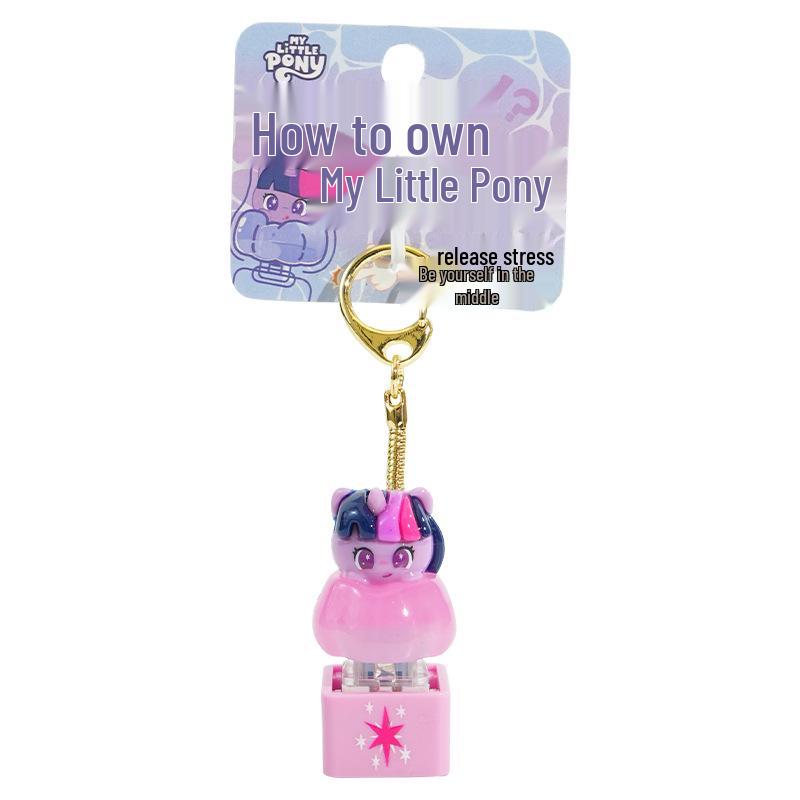 My Little Pony Leuchtender Knopf Schlüsselanhänger Dekompressionsspielzeug für Männer und Frauen