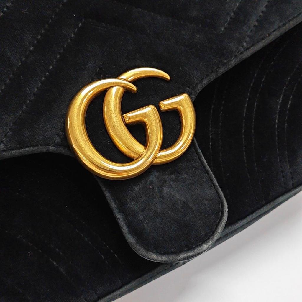 [Gebraucht] Marmont Logo gesteppte Wildleder-Kettentasche - Gut #1RWR7F7