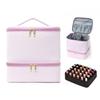 Portable Handheld Double-Layer Large-Capacity Nail Polish Storage Makeup Bag with Elevated Double Zipper