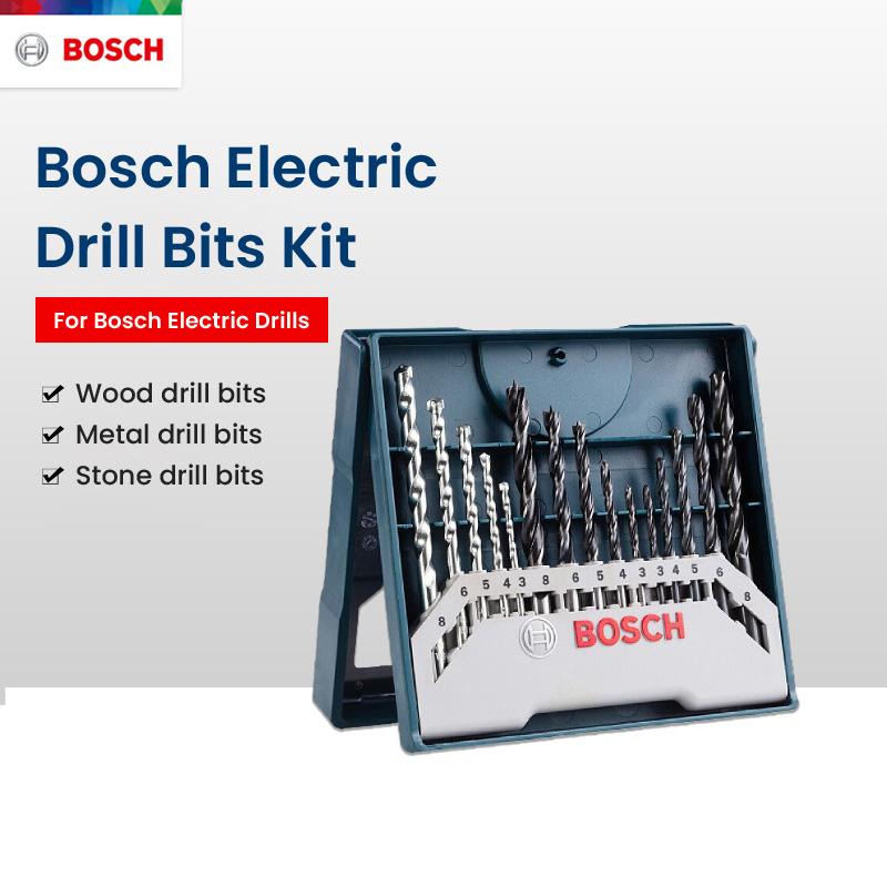Bosch Set de burghie electrice 15 buc Kit mixt Se potrivește cu mașinile de găurit electrice Bosch