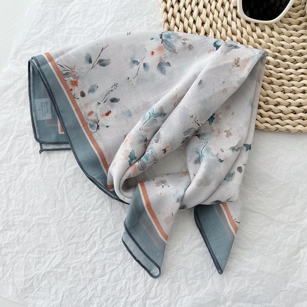 French pastoral style small fresh personalized headscarf spring travel versatile small silk scarf multi-functional tie headband tie bag
