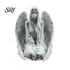 Simple Angel Decor 3D Printed Figurine, Desktop Ornament, Resin Sculpture Pleated Clothes for Bedroom Entrance Hall Study Room Stylish Home