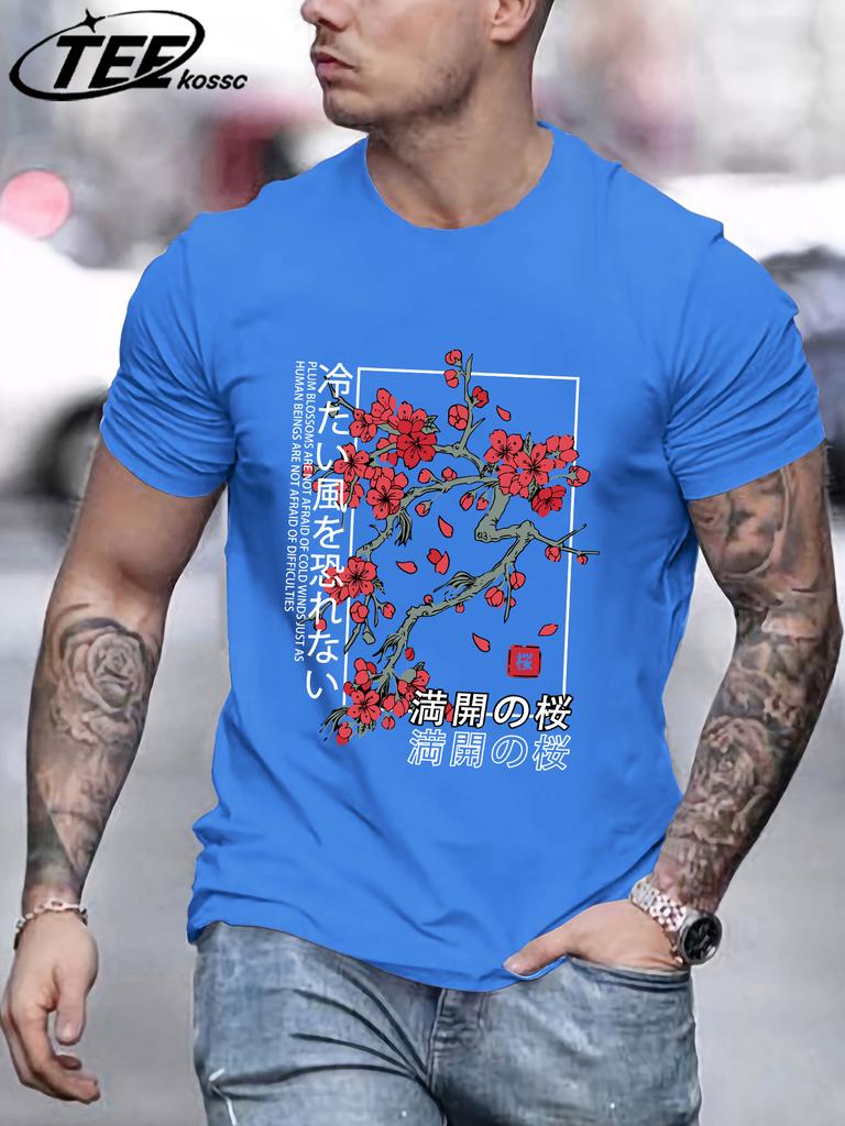 Plum Blossoms That Only Bloom In Winter Men T Shirt AllMatch Cotton TShirt Summer Clothes Comfortable Loose Male Short Sleeve
