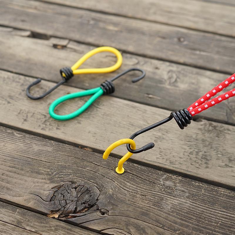 Elastic Rope Buckle for Camping Tent - 15cm Binding Strap with Hook for Canopy Accessories