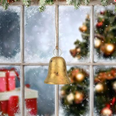 Decorative Bells Party Decorations Rustic Holiday Decor Retro Bells Christmas Tree Ornaments for Outdoor Window Wall Shelf