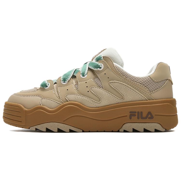 New FILA Rosetta Abrasion Resistant Lightweight Breathable Height Increasing Low top Skateboard Shoes Women's Brown F12W532224FCW