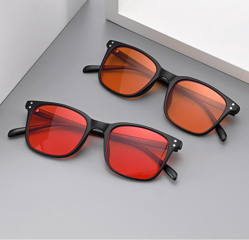 Blue Light Blocking Stylish Gaming for and Night Square UV Orange B1502 [FEISEDY] Glasses, Men's Glasses, Gaming, Smartphones, PCs, Driving, Shape,