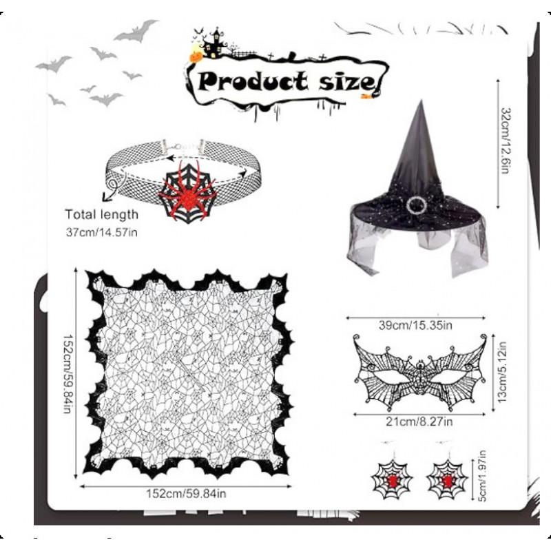 Witch Hat Costume Accessory Halloween Party Cosplay Dress Up - Black Purple Orange