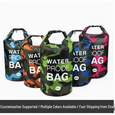 Camouflage Waterproof Dry-Wet Separation Backpack - Lightweight Polyester Barrel Bag for Outdoor Adventures