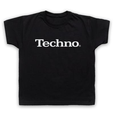 Techno Musik Parodie Logo Tech Nics Witz Mischpult Plattenspieler Kinder Kind T-Shirt