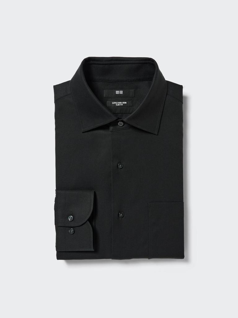 Uniqlo Japan Super Non Iron Slim Fit Shirt  Semi Wide Collar  Long Sleeves 