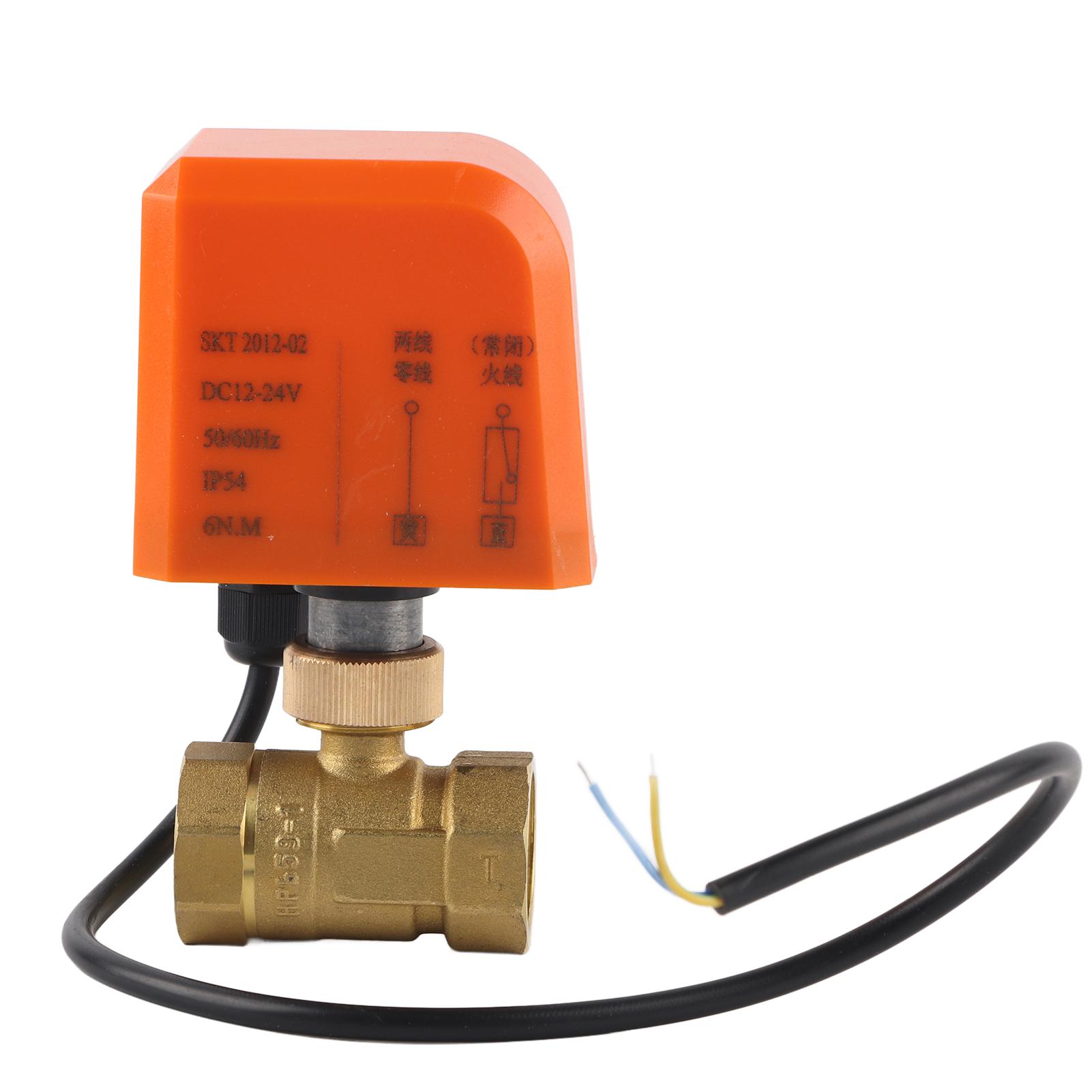 Painter Blue/Yellow Dn20 Professional 2 Way Electric Ball Valve Dc12 24V 2‑Wire Brass Ball Valve Accessory