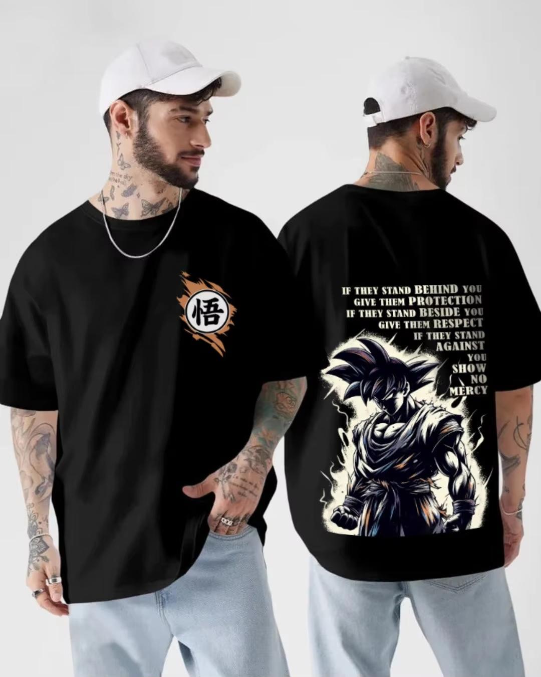 

Dragon Ball Модные Горячие Товары Ретро Футболка Мужская Оверсайз с Принтом GokuKanjiQuote Повседневная Унисекс для Детей Взрослых S