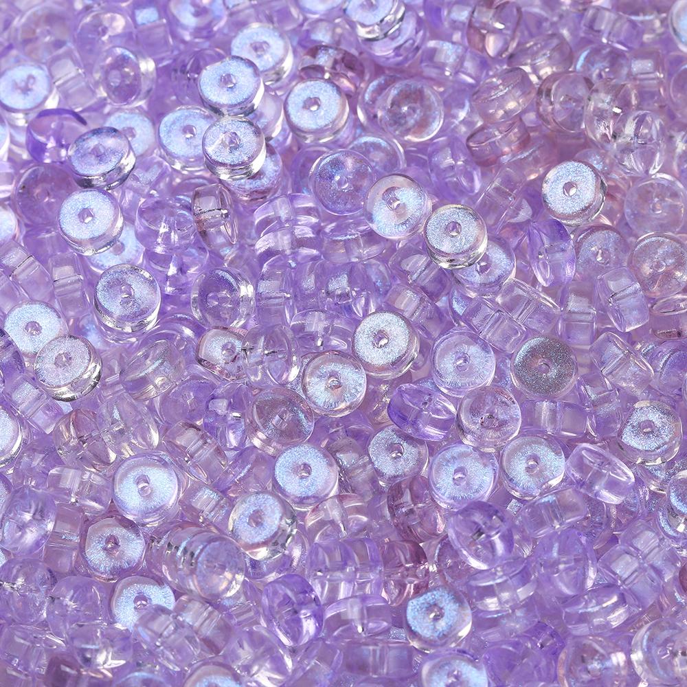 50pcs Glass Round Flat Wheel Beads Colored Loose Spacer Beads for DIY Jewelry Making Earrings Necklaces Bracelets Accessories