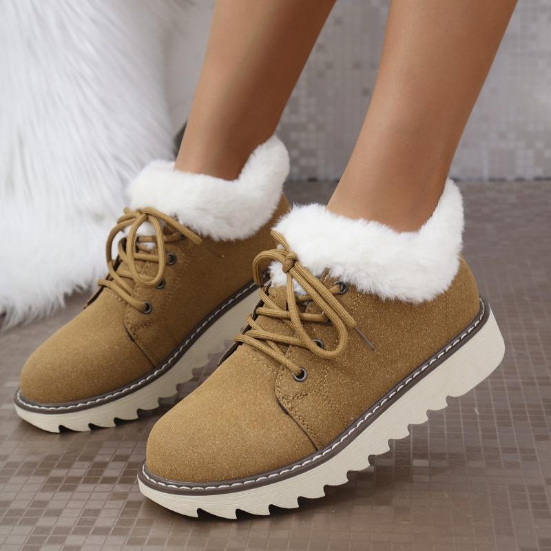 Shoes Winter New Thick-soled Velvet Thickened Snow Boots Women's Cross-border Warm Towel Medium Boots Cotton Shoes Women