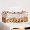 Hand Woven Tissue Holder Creative Tissue Box Cover Napkin Paper Organizer  Living Room