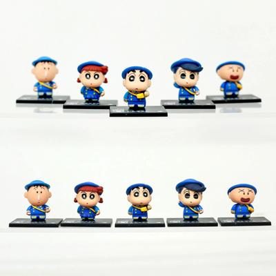 Crayon Shinchan Anime Figure School Uniform Blind Box Surprise Gashapon Mini Figure with Yellow Bag Collectible Desk Decor Gift