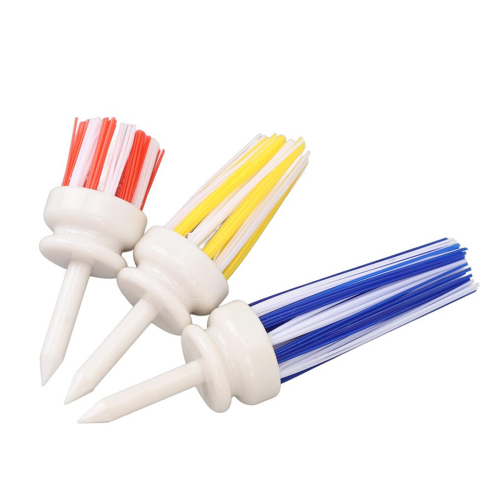 3PCS  Colored Tee Plastic Nylon Bristle Low Friction Golfing Tees Training Accessories for Men W