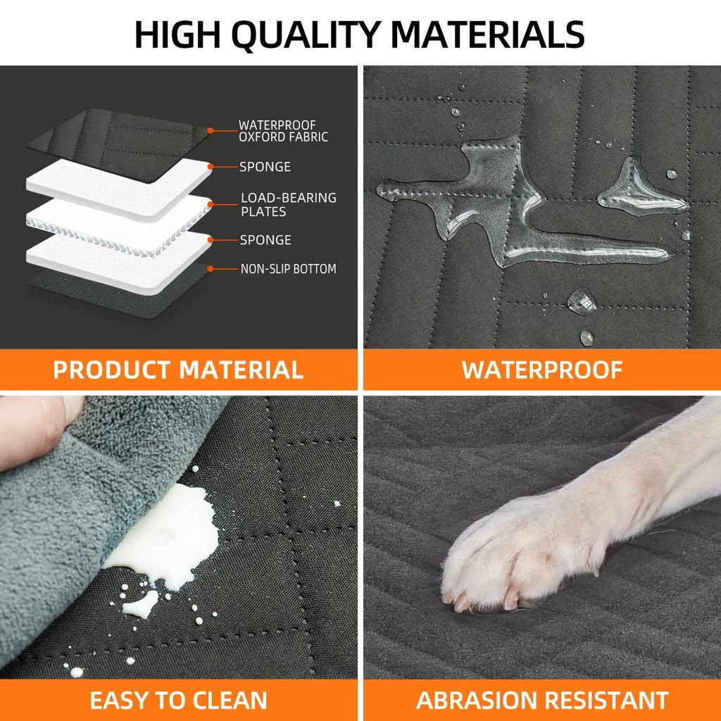 Extended Dog Car Seat Cover Car Bed Pet Backseat Cover Safety Carrier Waterproof Anti-Slip Pet Mat for Car SUV Truck Dog Hammock