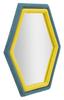 Wandspiegel Tony Blau Gelb Samt Cm 75X4X80