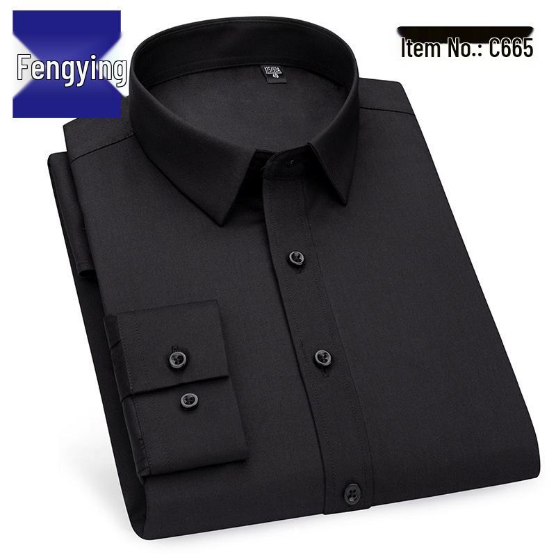 2026 Men's Bamboo Fiber Breathable Business Shirt - Elastic, Multi-color, Spring/Autumn Style