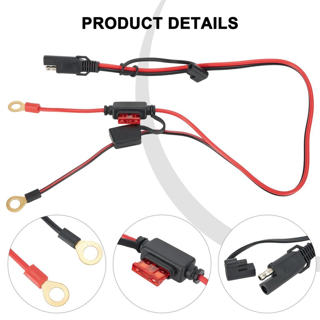 Zcela nový koncový bateriový napájecí kabel SAE 10A pojistka
