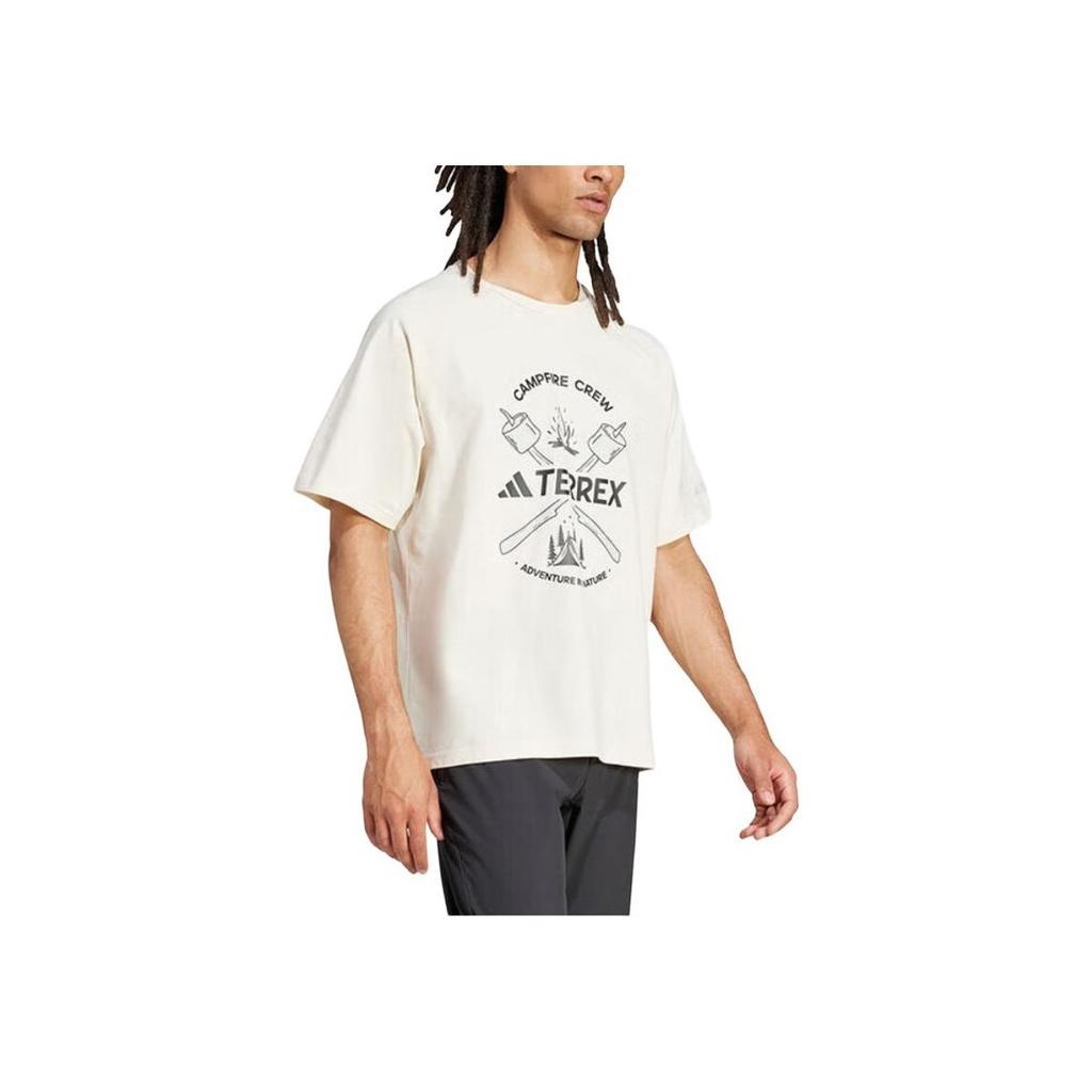 Adidas Terrex SS25 Logo Soft Comfortable Breathable Short Sleeve T-Shirt Men Tops Off-White JI8317