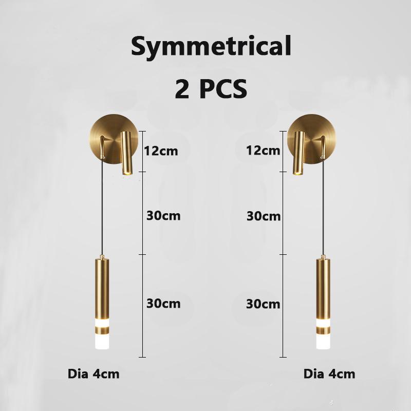 LED Wall Lamp Nordic Double Head Adjustable Wall Lights Creative Bedroom Bedside Reading Lamps Indoor Acrylic Home Decor Sconces