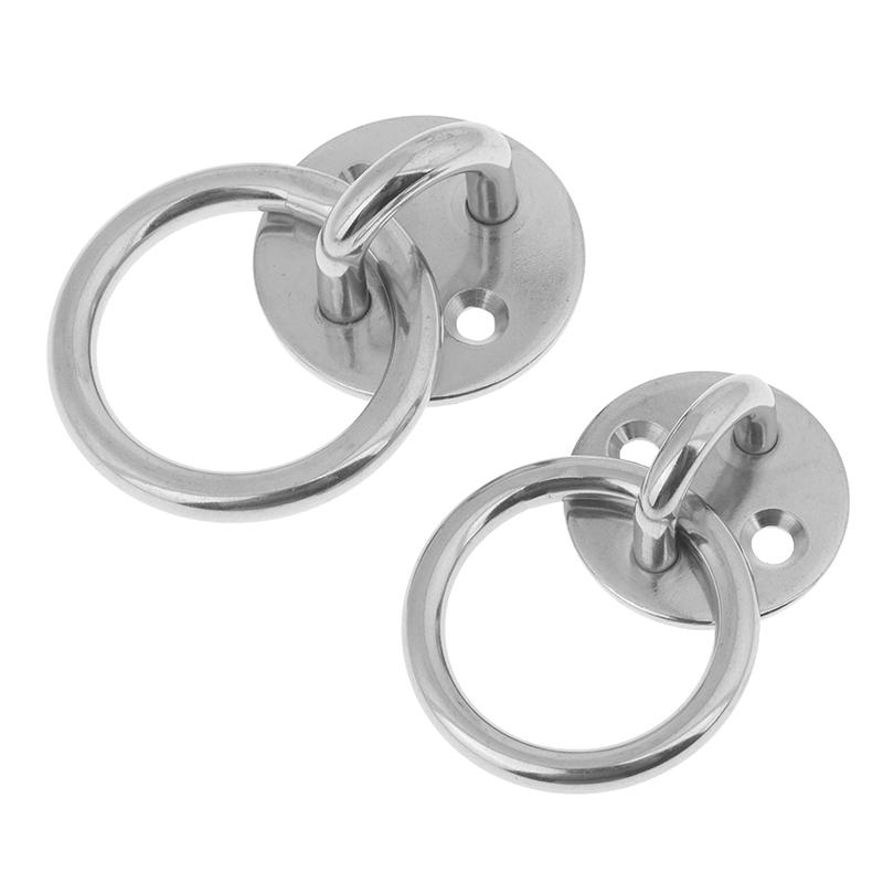 304 Stainless Steel Pad Eye Plate Staple Ring U-Shaped Sail Shade Hardware - For Wall Ceiling Hammock Hooks Hanger