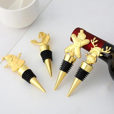 Wine Cork Leak-proof Bottle Stopper Christmas Elk Bottle Plug 3D Design Santa Claus Bottle Cork Easy Clean Wine Stopper