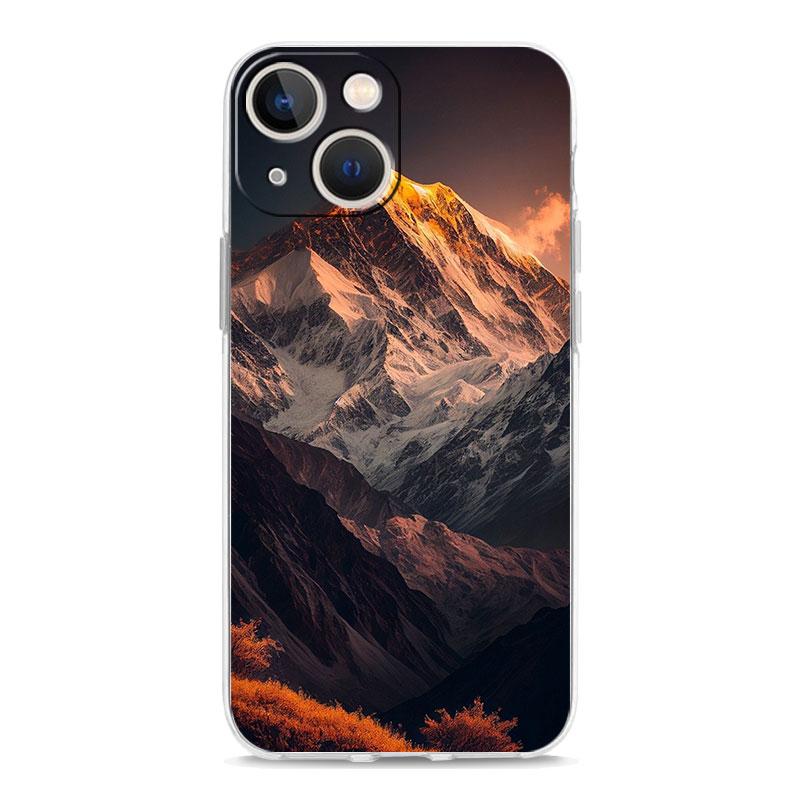 Phone Case For iPhone 17 Air Cases iPhone 16 15 12 13 14 Pro Max SE 7 8 Plus iPhone11 Clear Cover Mountain Peaks Landscape