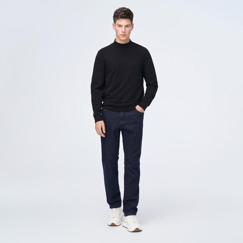 GIOVANNI VALENTINO Men's Brushed Thermal Straight Jeans