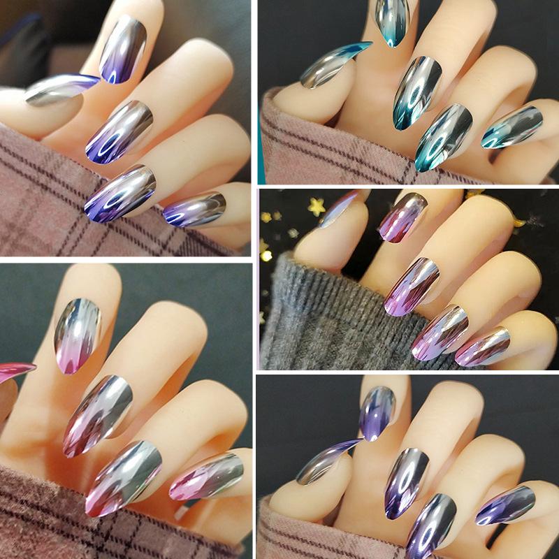 

Iridescent Glossy Detachable Laser Mirror False Nail Tips